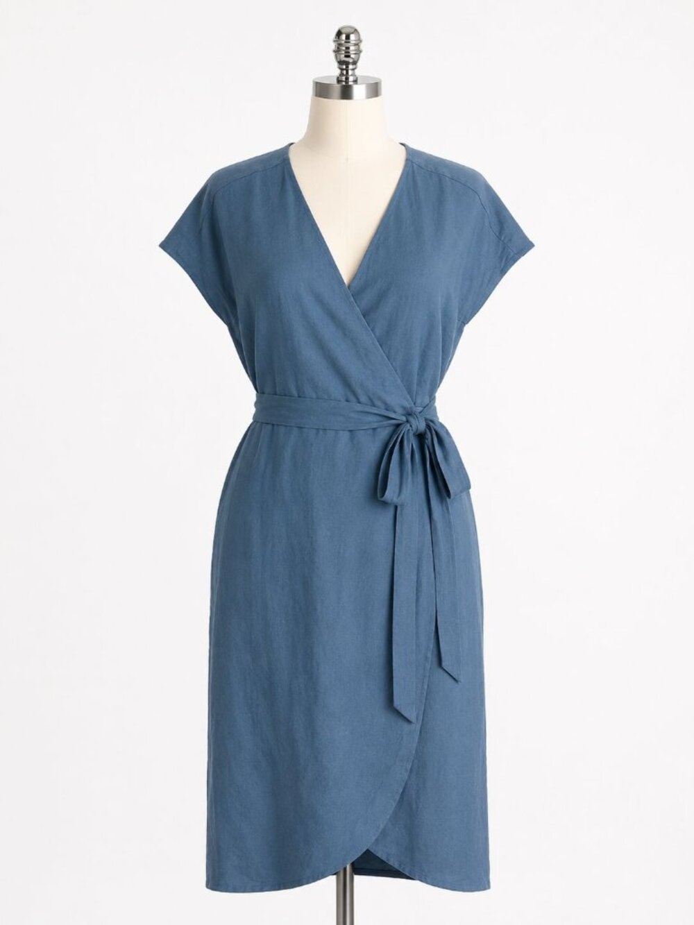 Universal Standard Blue Wrap Midi Dress